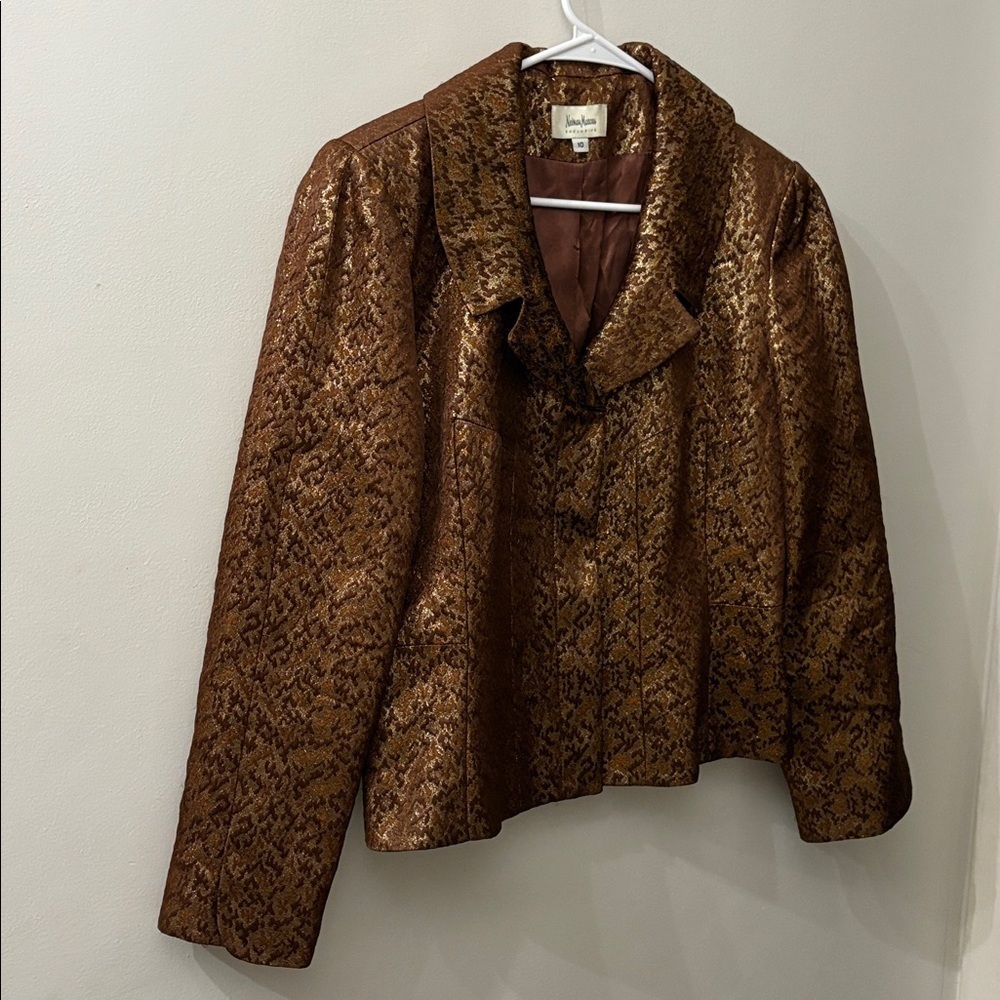 Neiman Marcus Metallic Brown Women's Blazer - size 10 - vintage